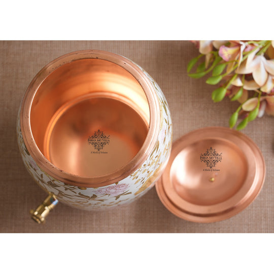 Extra-large 5 litre copper water dispenser with tap serving guests at a wedding – copper water dispenser