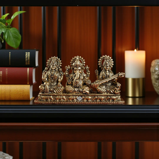 Pure Brass Ganesh Ji Murti With laxmi Ji