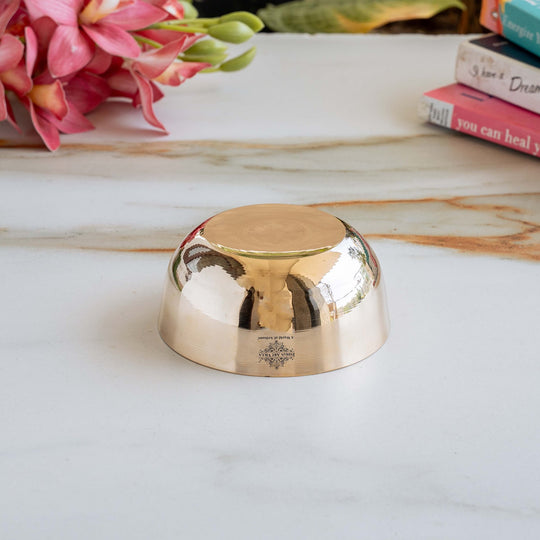 Indian Art Villa, Pure Bronze Bowl With Simple Look