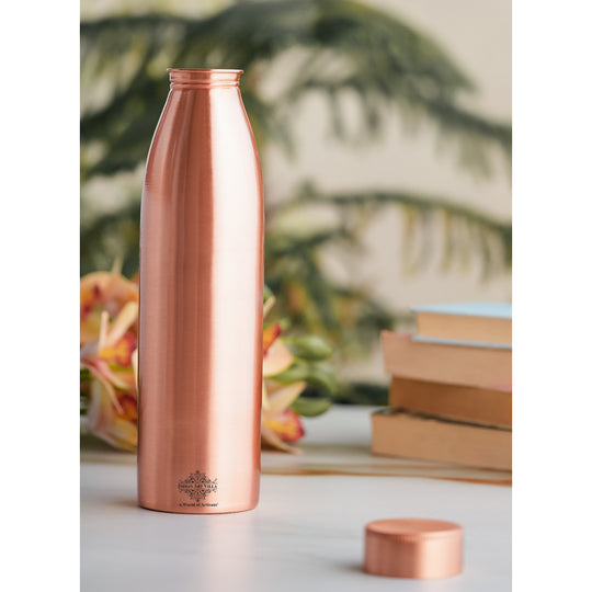 Pure Copper Water Bottle with Plain Matte Finish Design