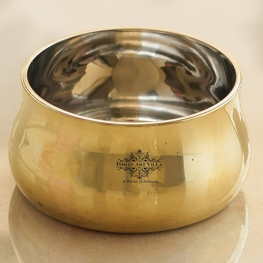 Steel Brass Curved Chuttni Bowl, Volume-75 ML