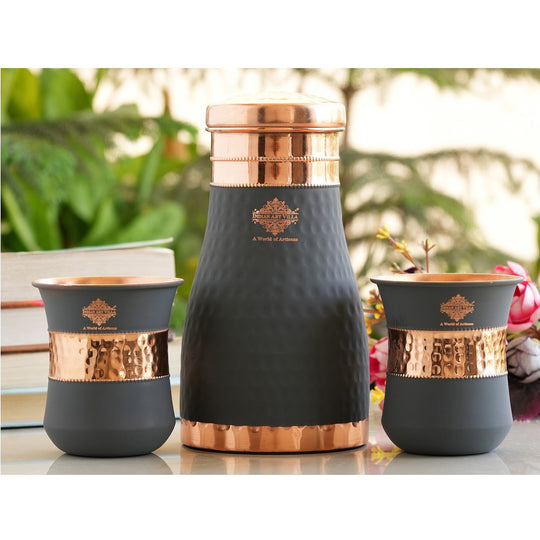 Personalized Copper Bedroom Bottle & Glass Gift Set – Silk Finish