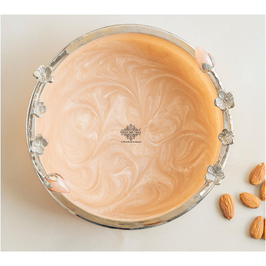 Silver Plated Resin Pink Decorative Tray