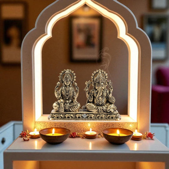 Pure Brass Ganesh Ji Murti With laxmi Ji