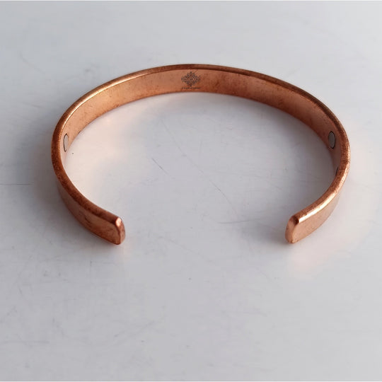Pure Copper Flat Plain Bangle with Inbuilt Magnet for Energy Balance