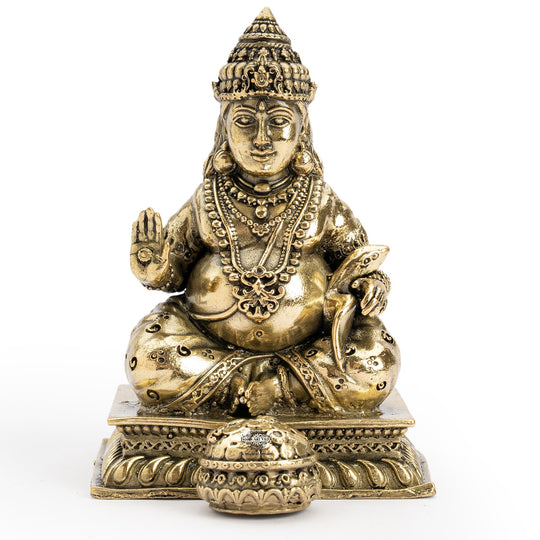 Pure Brass Kuber Murti - Lord of Wealth & Prosperity