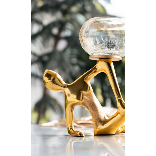 Gold Finish Lady Design Decorative Candle Holder