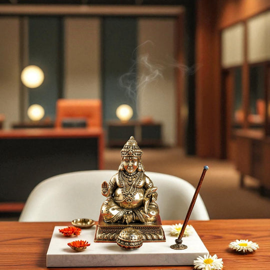 Pure Brass Kuber Murti - Lord of Wealth & Prosperity