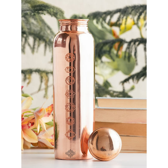 Pure Copper Water Bottle with Unique Artistic Designs – 900 ML