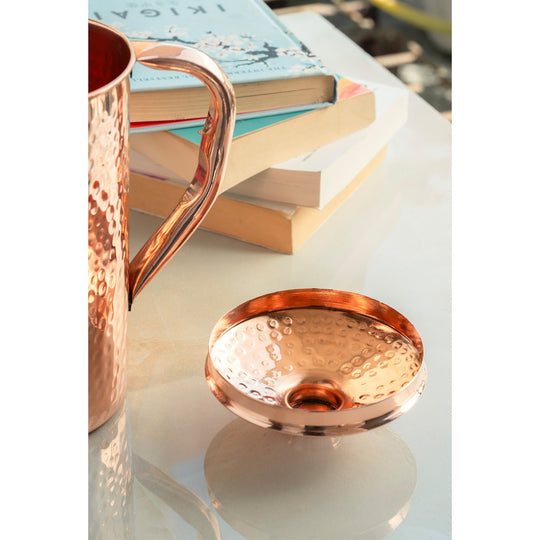 Pure Copper Hammered & Plain Designer Jug With Lid