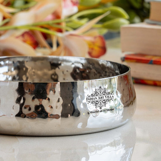 Steel Curved Halwa Plate|Serving Food Dishes|Home Hotel Restaurant|Diameter 12 cm