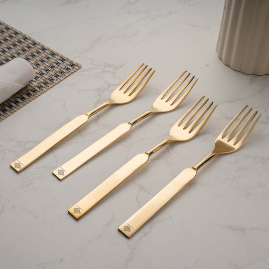 Brass Fork with Flat Edge | Tableware & Serveware-19.05 cm