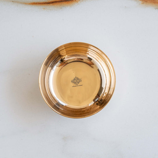 Indian Art Villa, Pure Bronze Bowl With Simple Look