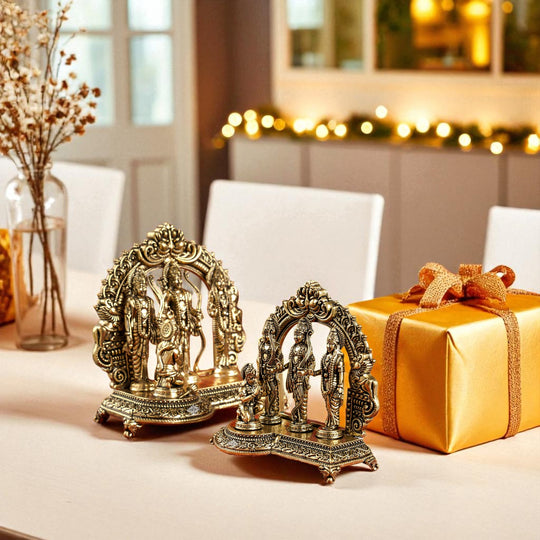 Pure Brass Ram Darbar Murti for Home Temple & Pooja Decor