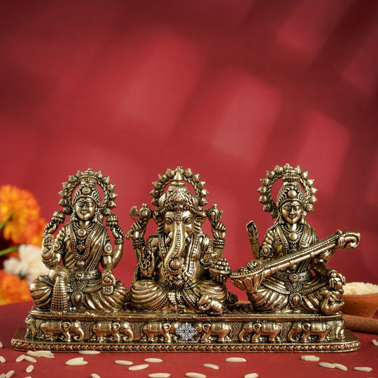 Pure Brass Ganesh Ji Murti With laxmi Ji