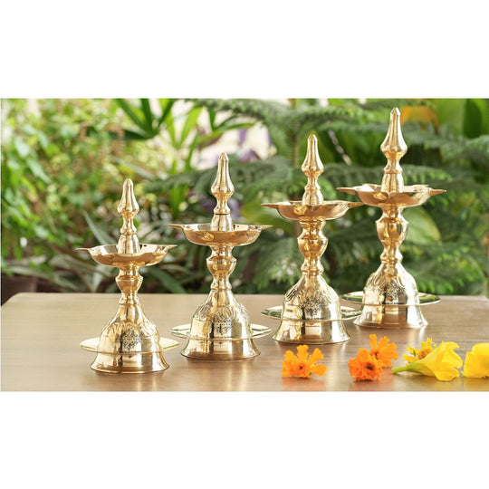 Brass Kerala Fancy Design Diya, Delicate Brilliance Light Weight