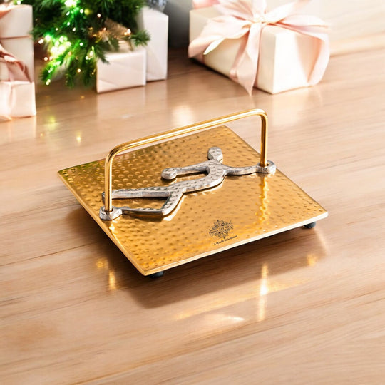 Gold Finish Hammered Lady Design Napkin Holder