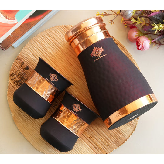Personalized Copper Bedroom Bottle & Glass Gift Set – Silk Finish