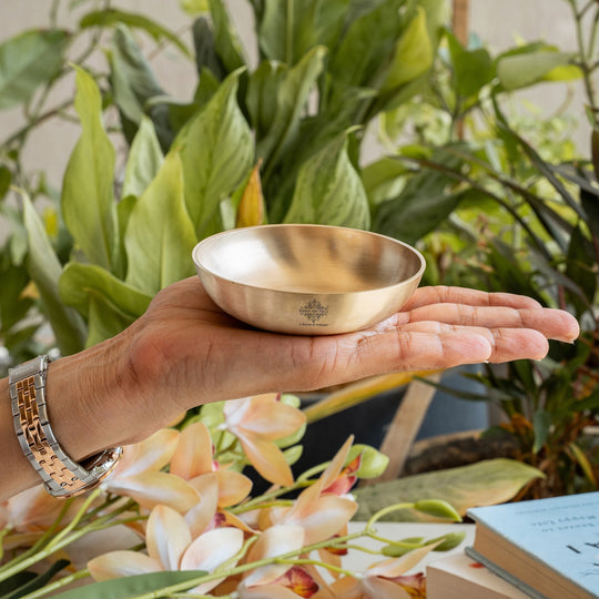 Pure Brass Matt Embossed Rice Plate