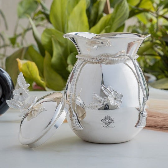 Silver Plated Decorative Flower Design Handi