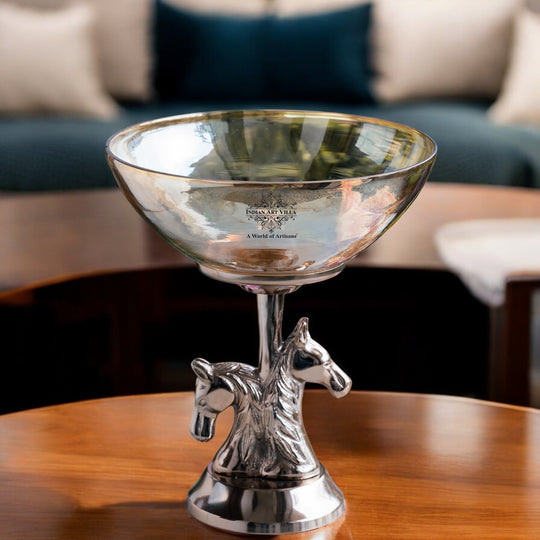 Antique Horse Design Decorative Pedestal Fruit Bowl