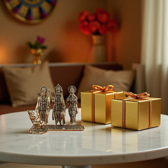 Brass Ram Darbar Idol for Home Temple Decor & Pooja Room