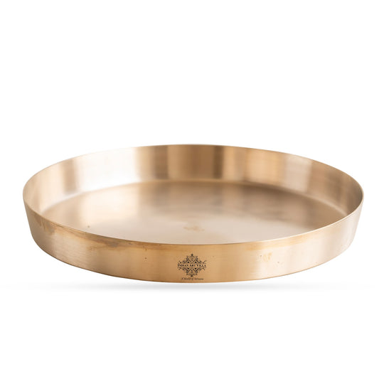 Indian Art Villa Kansa Plate – Bronze Thali with Matte Finish for Healthy Dining, Rituals, and Classic Table Settings.