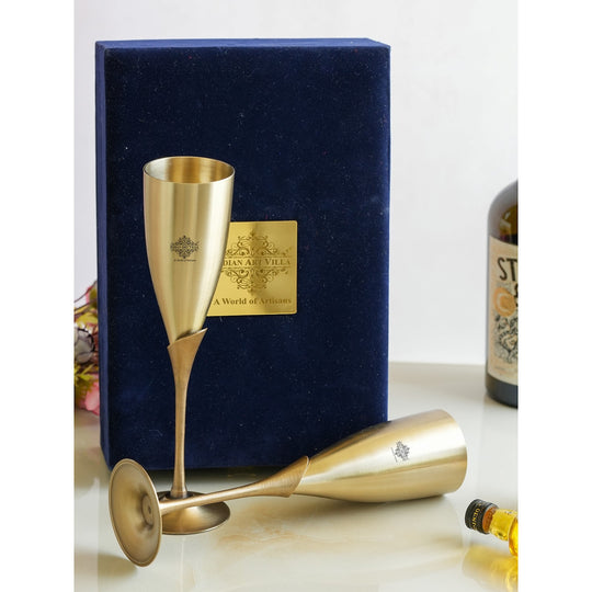 Pure Brass Antique Finish Champagne Glass Set