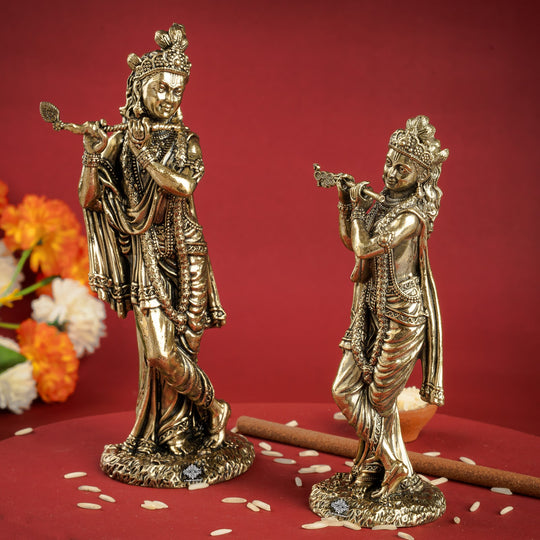 Pure Brass Krishna ji Murti With Bansi & Tribhanga Pose
