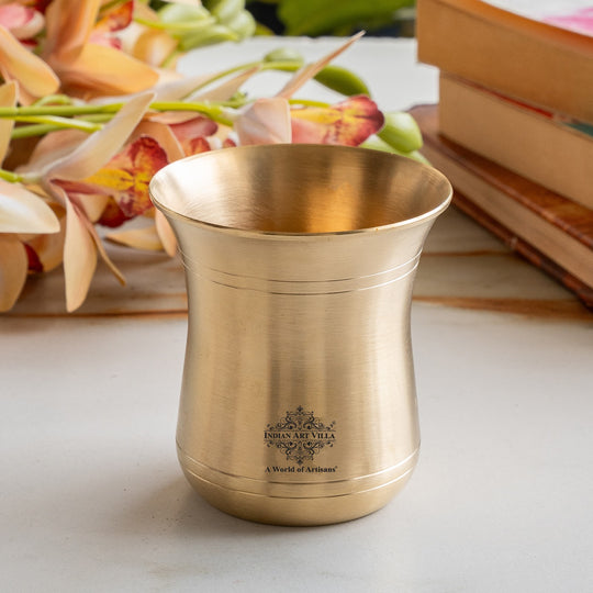 Pure Brass Curved Design Plain Glass With Lines