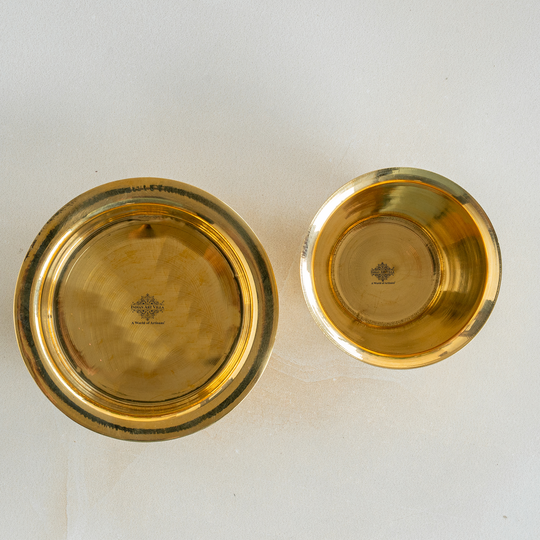 Pure Brass Dabra Set With 290 ML Capacity