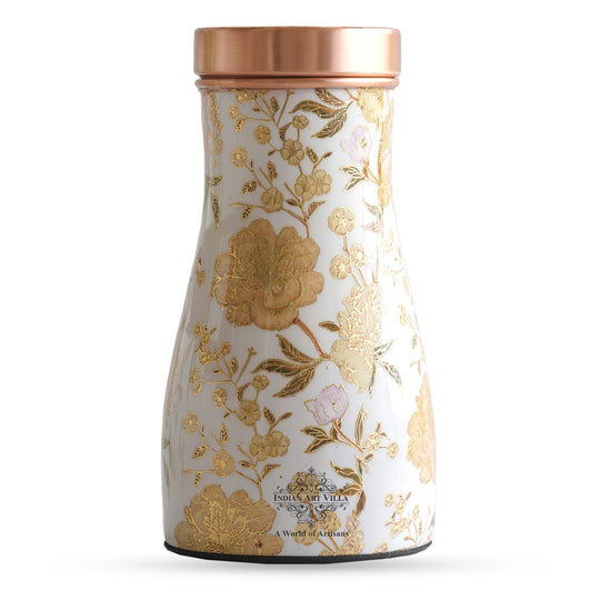 Pure Copper  Bedroom Bottle, Gold Print Luxury Design- 950 ml