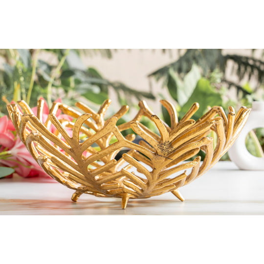 Brass Finish Decorative Cutting Basket – 12.6 Inch