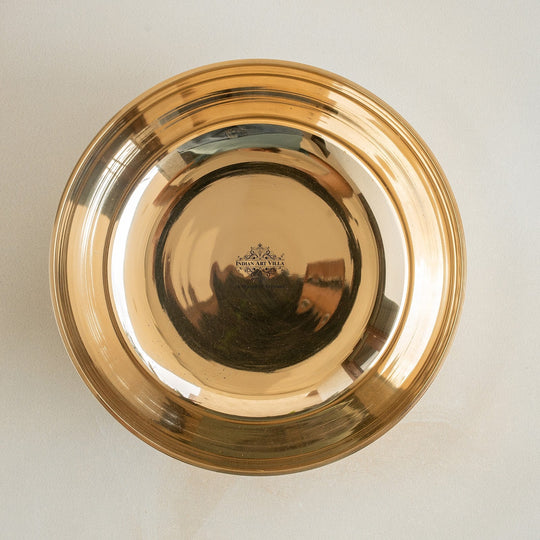 Handmade Pure Bronze 1 Line Bowl, Plain Design