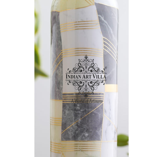 Pure Copper Water Bottle with Different Gold Print Designs, 900 ML