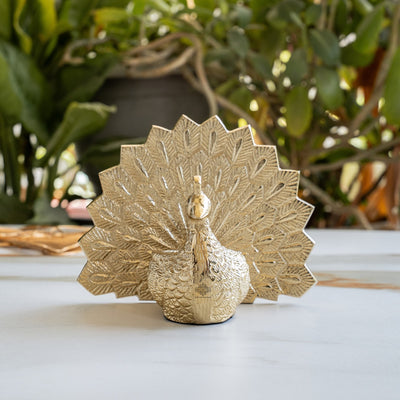 Peacock Gold Finish Showpiece - Decorative Holder