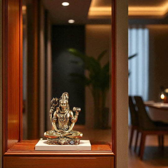 Pure Brass Shiv JI Murti with Trishul Damaru