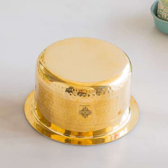 Pure Brass Hammered Design Bhagona  with inside Tin Lining