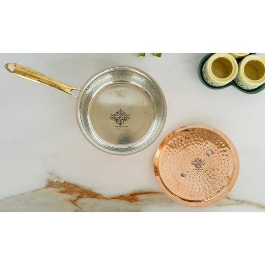 Copper Steel  Hammered  Sauce pan with Tin Lining - Serveware & Cookware