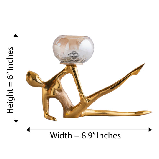 Gold Finish Lady Design Decorative Candle Holder