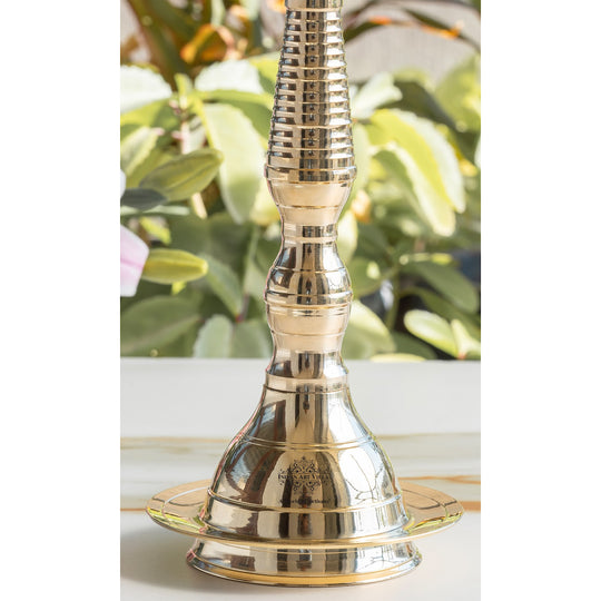 Pure Brass Stand/Pillar Diya/Deepak/Lamp/Lantern With Dome Design, Pooja, Home Decor & Diwali Gift Item