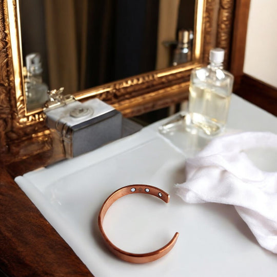 Pure Copper Flat Plain Bangle with Inbuilt Magnet for Energy Balance