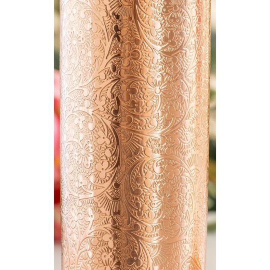 Pure Copper Water Bottle with Unique Artistic Designs – 900 ML