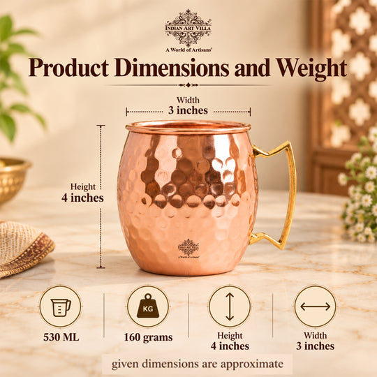 Traditional copper cocktail drinkware with a bright polished finish