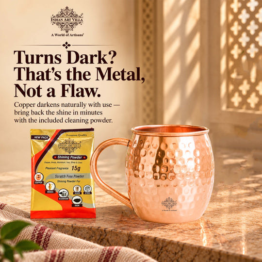 Round hammered copper cocktail mug for stylish drink serving