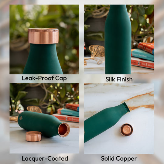 Copper Bottle with Silk Finish 900 ML