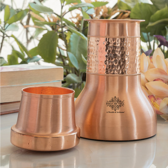 Pure Copper Smooth Hammered Design Lacquer Coated Bedroom Bottle