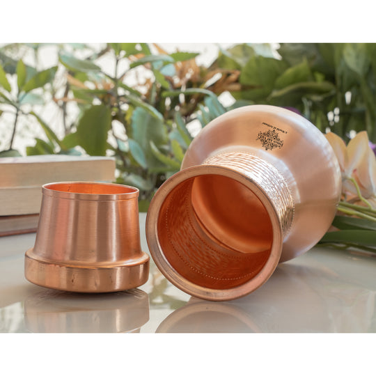 Pure Copper Smooth Hammered Design Lacquer Coated Bedroom Bottle
