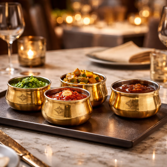 Steel Brass Curved Chuttni Bowl, Volume-75 ML