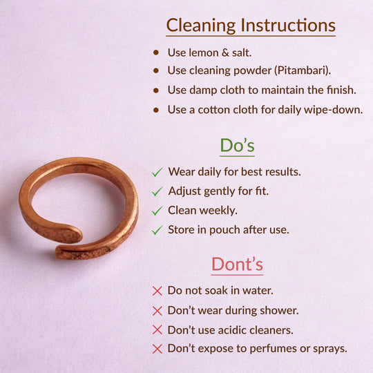 Pure Copper Adjustable Bypass Ring – Unisex